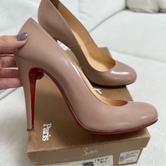 Christian Louboutin Nude Ron Ron 100 Pumps - Picture 2 of 8
